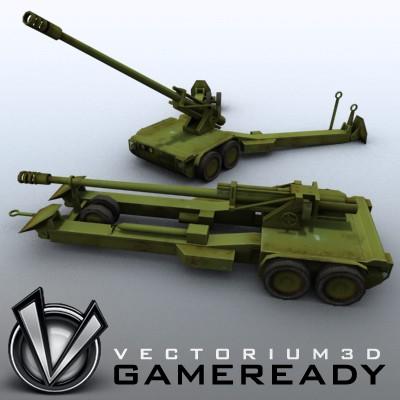 3D Model of Low res model of modern Chinese howitzer PLL01 (W88/890). - 3D Render 0